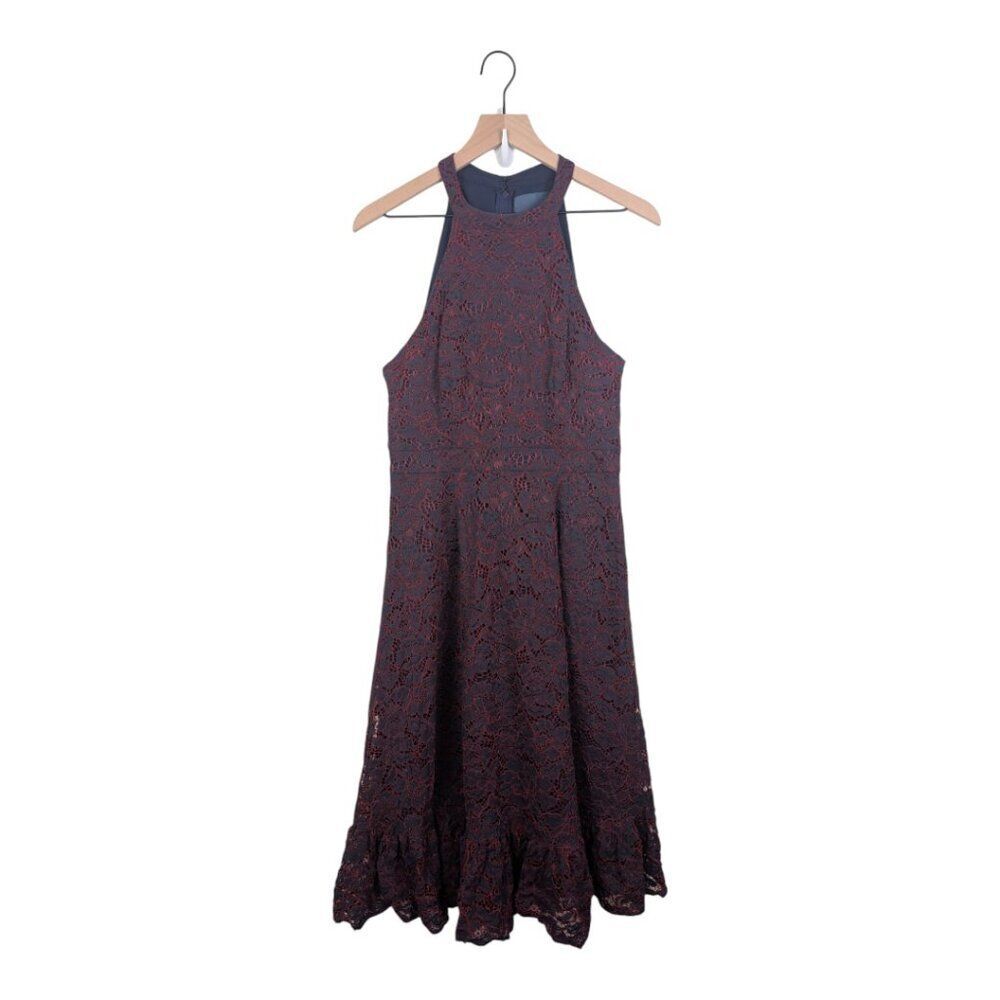 ModCloth | A Night Like This Halter Dress | Navy & Red | Size 10 - Picture 4 of 11